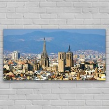 Glas-Bild Wandbilder Druck auf Glas  140x70 Ansicht von Barcelona Spanien