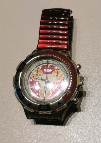 Swatch aqua chrono - aqua-chrono-flex, red
