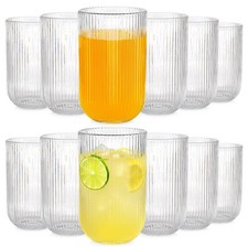 Trinkgläser 400ml 12er Set Wassergläser Saftgläser Longdrinkgläser Glas Becher