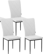 3x Esszimmerstühle Küchenstuhl Hoher Rückenlehne Metall Kunstleder sze21ws-3