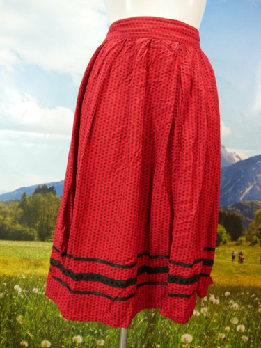 Trachtenrock rot mit blümchen - trachtenrock,