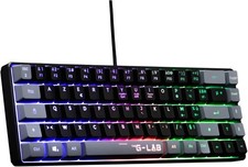 The G-Lab Keyz Hydrogen, Gamer-Tastatur, 60%, halbmechanische Tastatur!!AZERTY!