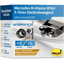 ANHÄNGERKUPPLUNG starr für Mercedes M-Klasse 98-05 +13polig E-Satz ABE