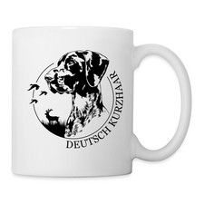 Deutsch Kurzhaar Jagdhunde Portrait Hund Tasse, One size, Weiß