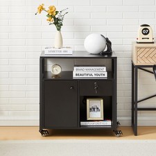 Schwarzer Büro-Aktenschrank