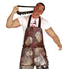 Halloween Schürze blutiger Serienmörder Kostüm genähte Körperteile Look Horror