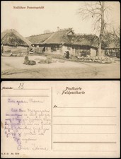 Postcard .Russland russisches Bauerngehöft 1917   Feldpostkarte