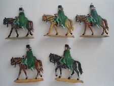 5 Berliner Zinnfiguren Preuss. Kavallerie Pelzmützen Husare m. Mantel 1763   #6a
