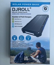 Wireless Solar Powerbank 36000mAh 4 USB/Typ C Ausgänge und LED-Lampe,Wasserdicht