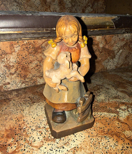 Holzfigur mädchen mit - mädchen,