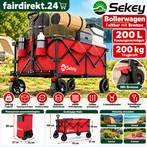 Sekey bollerwagen faltbar 200l - sekey,