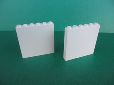 2x Lego Mauerteil weiß 1x6x5