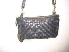 Harbour 2nd® Traum hübsche kleine Handtasche Schultertasche Echt Leder Schwarz