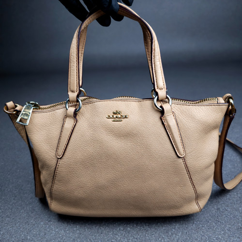 Coach leder handtasche beige - leder,