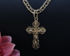 Kette mit Kreuz Anhänger 585er / 14 Karat Rot Gold Wert 6.000 € XXYY