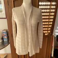 FTC Designer Strick Jacke Überwurf Gr.S hellbeige 100% Kaschmir Lagenlook Top