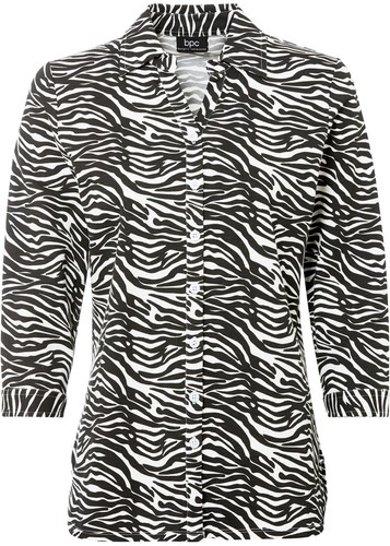 Blusenshirt mit animalprint - blusenshirt,