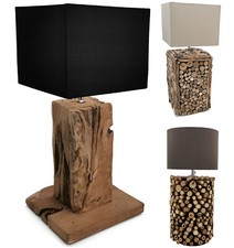 Teak Lampe Treibholz Lampen Schirm Nachttischlampen Tischlampe Tischleuchte Holz