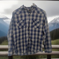 Herren Flanellhemd Medium Navy