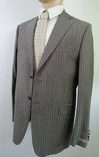 NEU - K!MO Herren Anzug -Gr. 56 - platingrau gestreift - Einreiher - 100% Wolle
