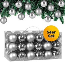 CASARIA® Weihnachtskugeln 54tlg Kunststoff Christbaumschmuck Christbaumkugeln