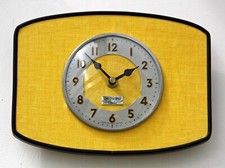 NEU 23cm Mid Century Stil gelbe Wanduhr - Retro Vintage französische Formica Geschenk