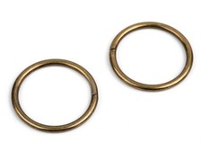 17)  2 Ringe ø 35 mm Metall Ring silber gold messing schwarz Tasche Lederwaren