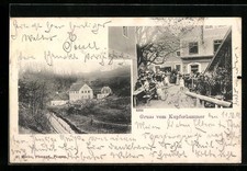 Kupferhammer, Gasthaus Kupferhammer, Hof, Ansichtskarte 1908 