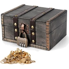 Vintage Holz Schatztruhe mit