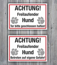 Achtung Freilaufender Hund Schild 20 x 30cm Hinweisschild Hundeschild Warnschild