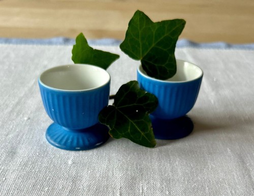 Vintage eierbecher blau - vintage,