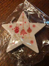 Weihnachtsanhänger Holz Anhänger Weihnachten Christbaum Schmuck Bändel Stern NEU