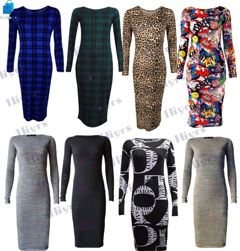 Damen langarm midikleid - damen,