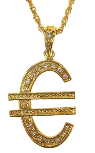 Eurozeichen kette goldfarben - eurozeichen,