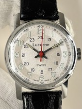 LUCERNE Vintage 1970’s Men’s Handaufzug Swiss Silver Fliegeruhr