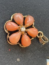 +++    Korallen     Anhänger      Silber Vergoldet  +++