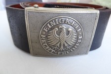 originales BW Koppelschloss alte Ausführung mit Ledergürtel schwarz 100cm