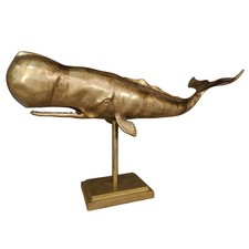 Pottwal Figur gold Wal Deko