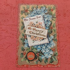 Weihnachtskarte - Christmas - Prägung - USA - Amerika - 30 er Jahre - Antik