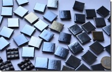 50 Glas Mosaiksteine schwarz