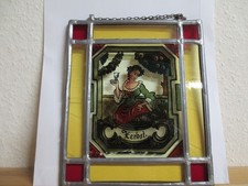 Antikes Bleiglas Fensterbild „Herbst" 21x17,5cm Glas hat einen Riss