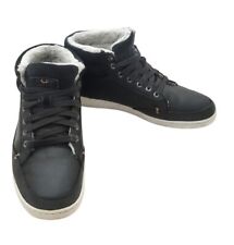 Winterschuh Hub Herren schwarz Sneaker High Top gefüttert Schnürsenkel Leder