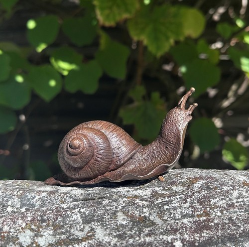 Bronzefigur schnecke gerade - schnecke,