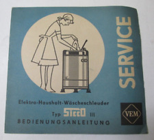 DDR Bedienungsanleitung Haushalt-Wäscheschleuder SICCO VEB Elbtalwerk Heidenau