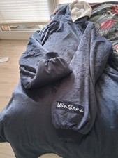 WintHome Poncho Fleece  in blau In Größe M für Frauen und Männer