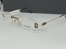 Bajazzo Brille Herren Damen schwarz gold Karo Randlos eckig  NP:304€