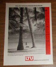 Seltene Werbung LTU - Einer der schönsten Strände Deutschlands - Palmen 1988