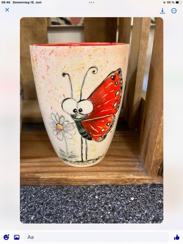 Handbemalter becher aus - handbemalter,