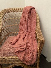 BABYDECKE • Handarbeit • alt rosa • Rautenmuster • Decke • ca. 93 x 119 cm • NEU