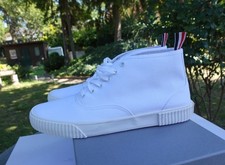 THOM BROWNE SHOES 43 1/2 shoe sneaker sneakers white heritage rubber mid top